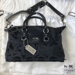 Coach Black Op Art MADISON Sabrina Satchel Bag